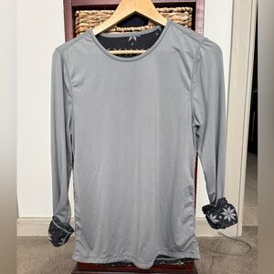 Magellan Gray Long Sleeve Shirt with Patterned Cuffs